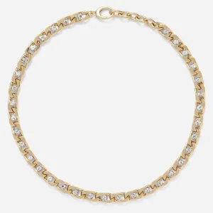 XL Crystal Chain Necklace in Gold