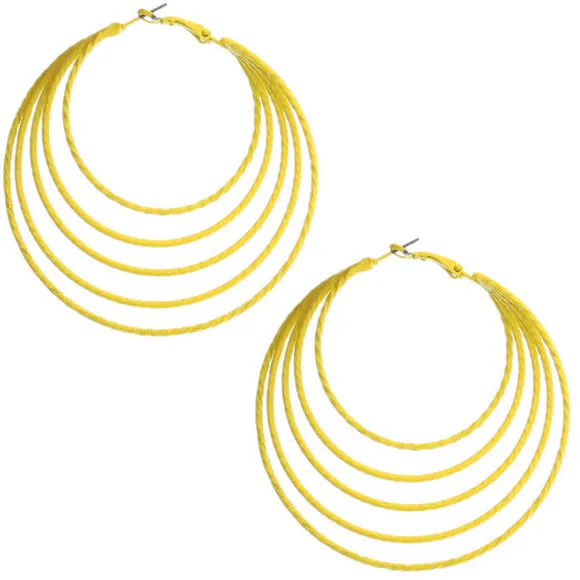 Yellow Epoxy Multi Hoop Earrings