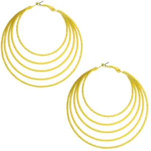Yellow Epoxy Multi Hoop Earrings