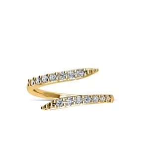 Yellow Gold Plated Cubic Zirconia Fashion Geo Ring in Sterling Silver