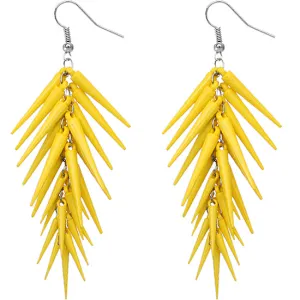 Yellow Spike Cascade Dangle Earrings