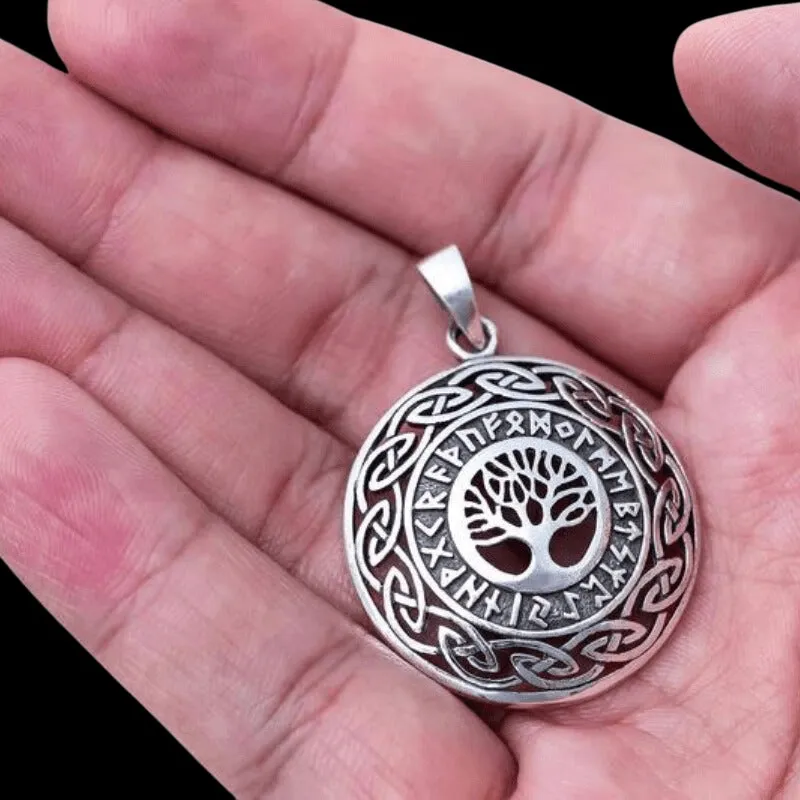 Yggdrasil Viking Runes 925 STERLING SILVER PENDANT
