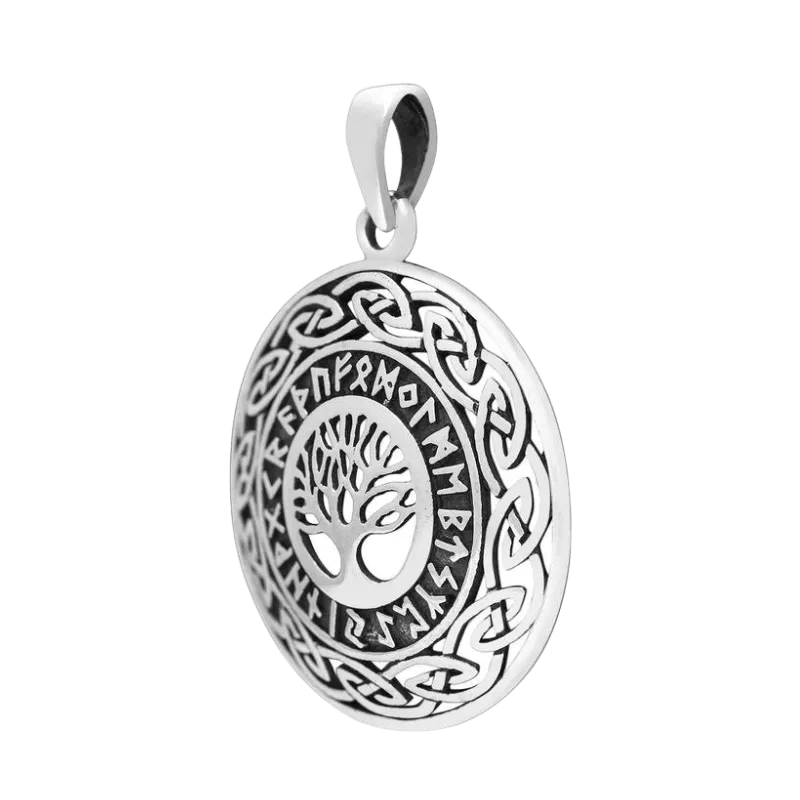 Yggdrasil Viking Runes 925 STERLING SILVER PENDANT