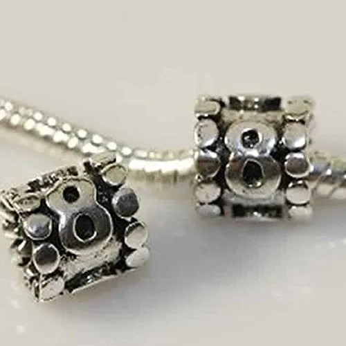 Your Lucky Number 8 Charm Beads Compatible with European Snake Chain Charm Bracelet