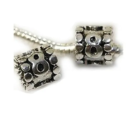 Your Lucky Number 8 Charm Beads Compatible with European Snake Chain Charm Bracelet