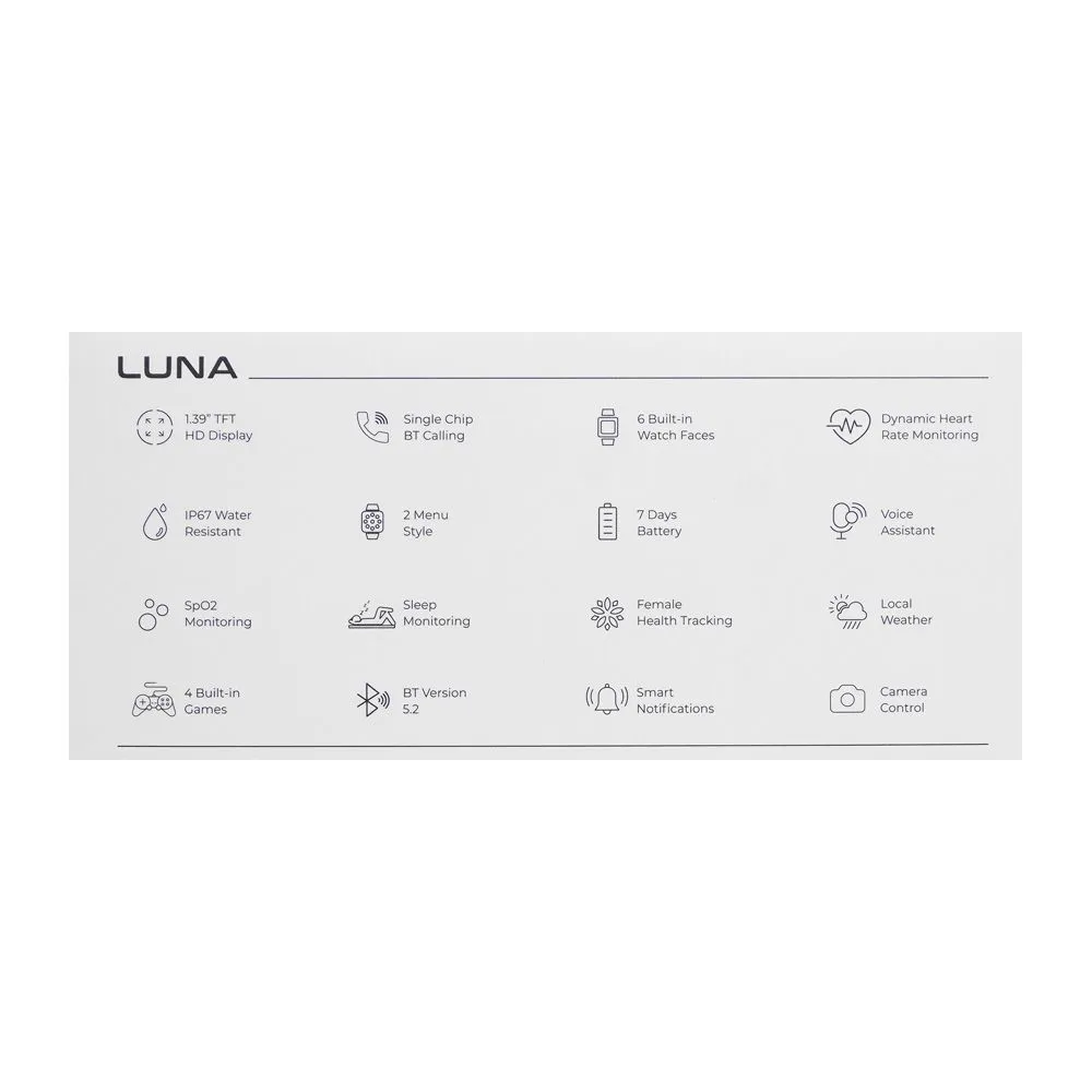 Zero Luna HD Display Golden With Black Strap Smart Watch