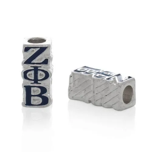 Zeta Phi Beta W/navy Blue Bead European Bead Compatible for Most European Snake Chain Charm Bracelets
